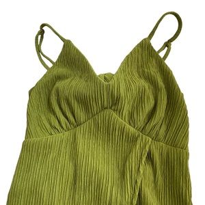 Lulu's Women's Green Pleated Dress - Size S